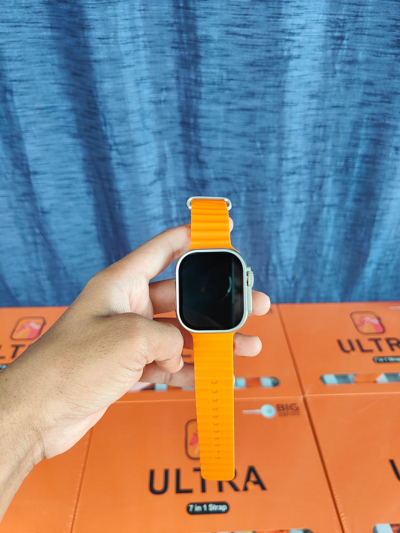 7 IN 1 Smart Watch Orange Edition Combo